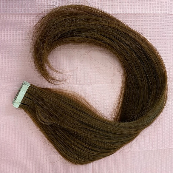 Light Brown #6 Tape In Hair Extensions 24” - Picture 1 of 3